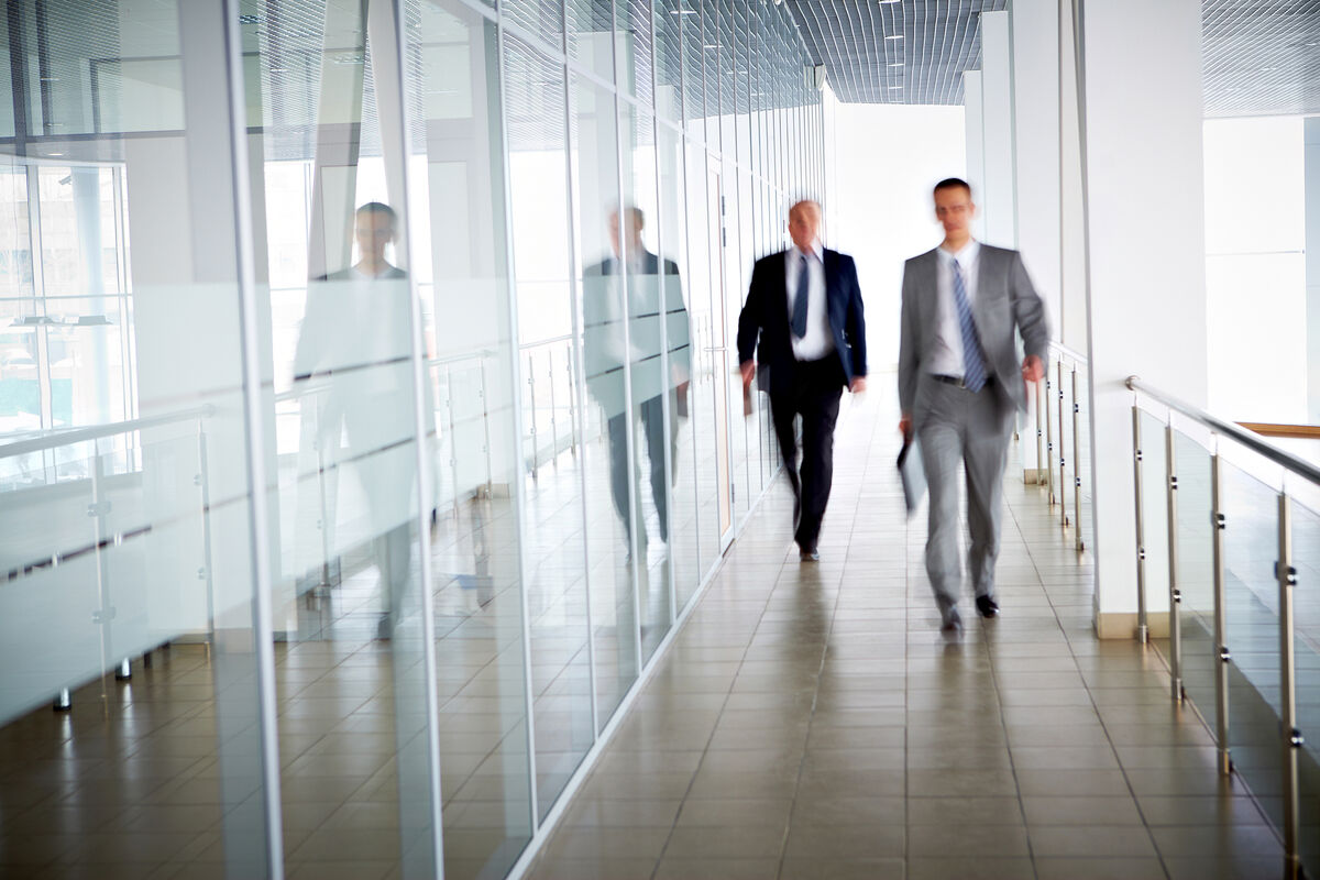 Business professionals in a modern office environment
